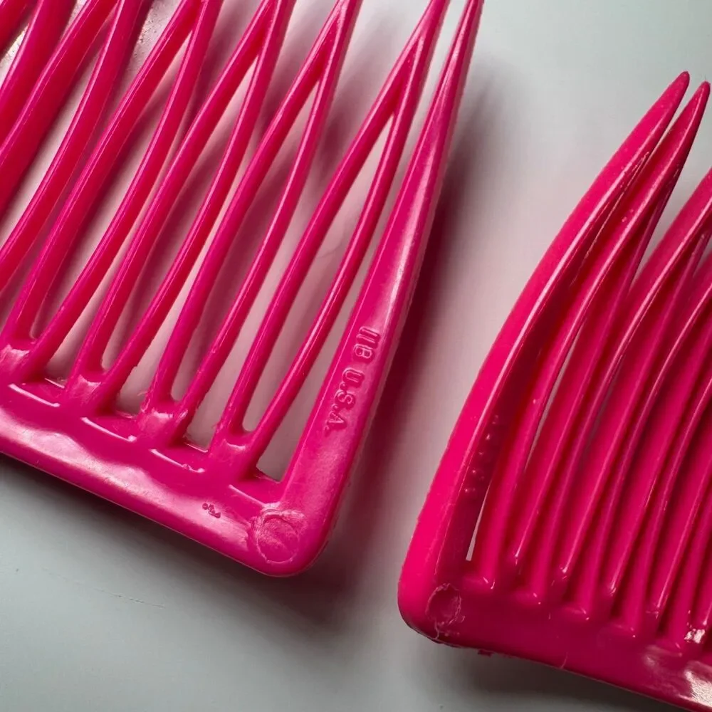 Vtg Goody USA Hair Combs Lot Plastic Side Tuck Clips Pastel Solid Retro 80s 90s